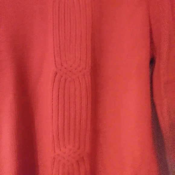 Rafaella Red Cable Knit Turtle Neck Sweater - Picture 3 of 5